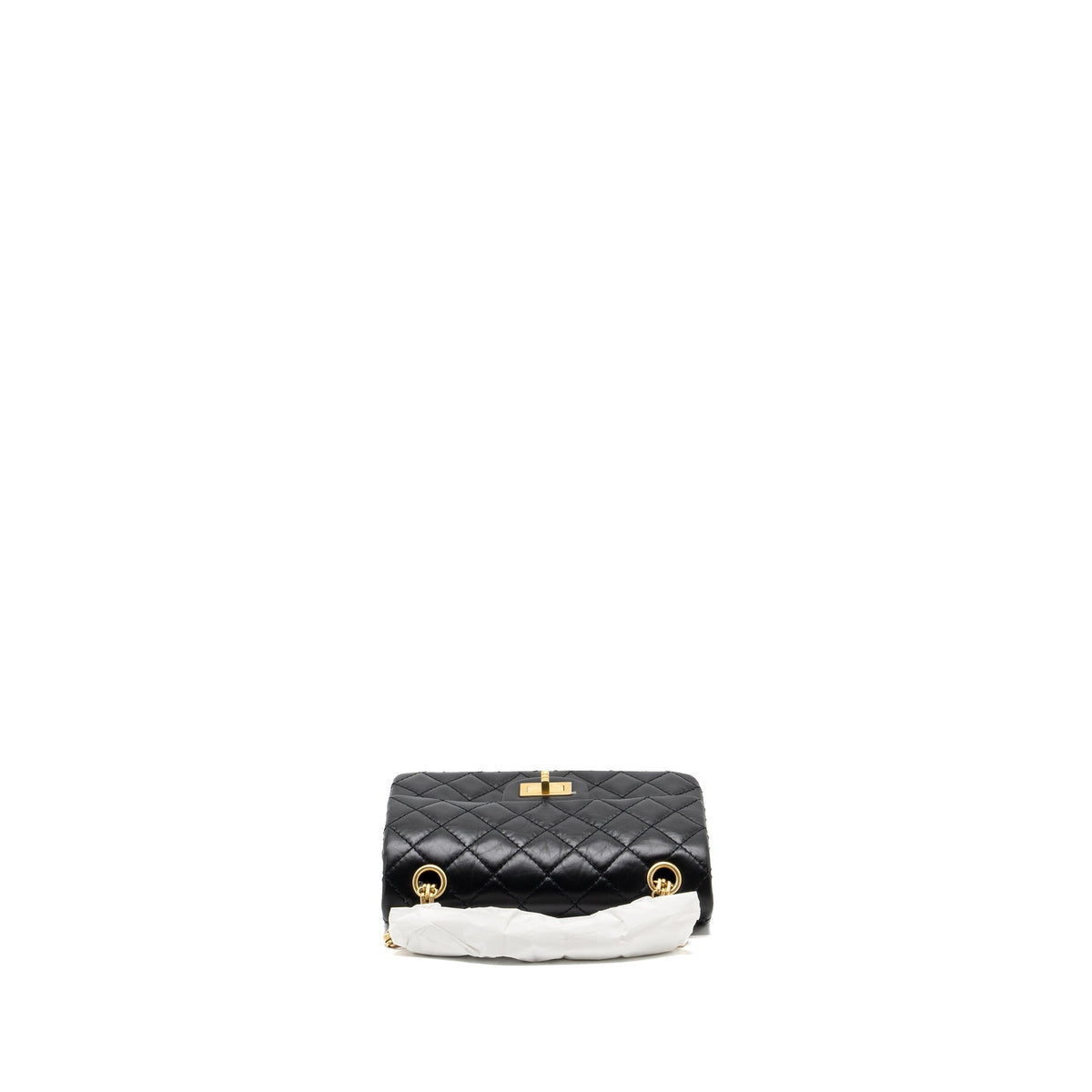 CHANEL MINI 2.55 REISSUE FLAP BAG AGED CALFSKIN BLACK GHW (MICROCHIP)