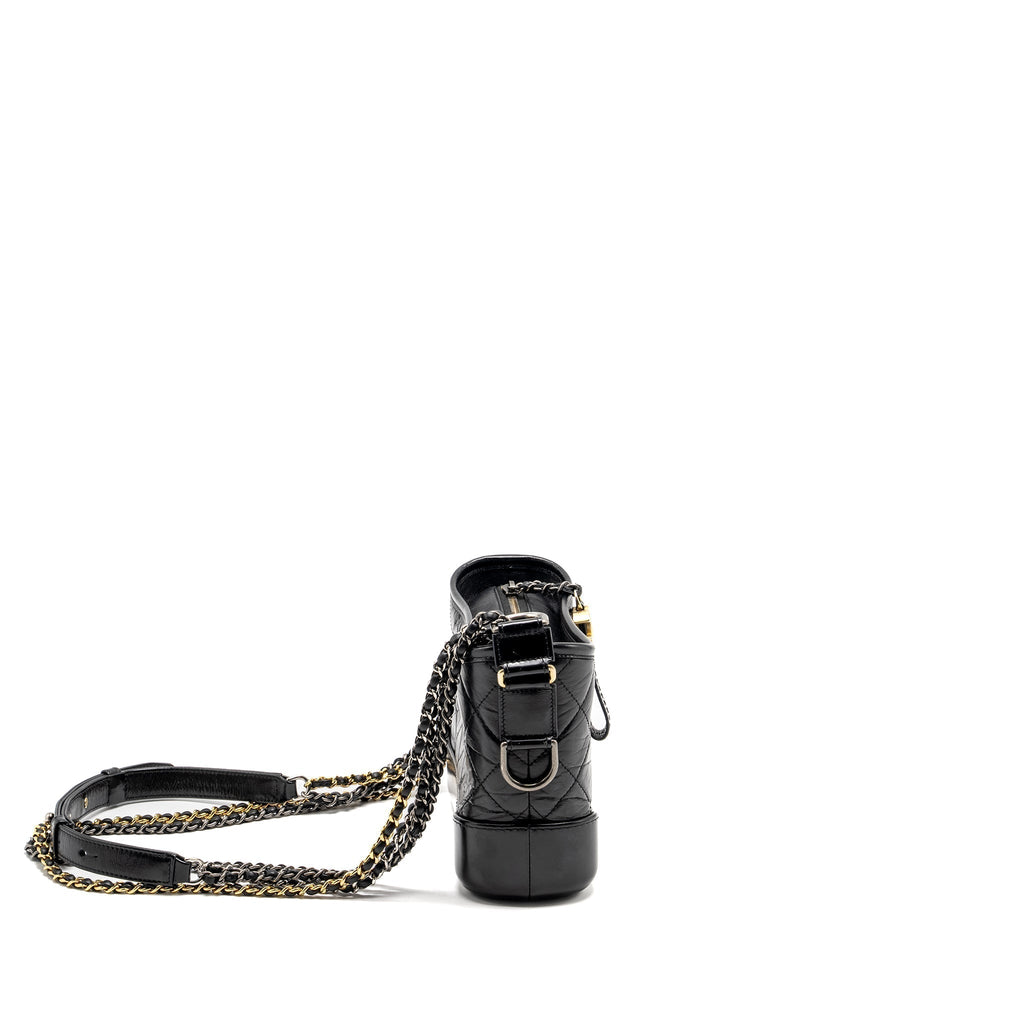 CHANEL SMALL GABRIELLE HOBO BAG CALFSKIN BLACK MULTICOLOUR HARDWARE