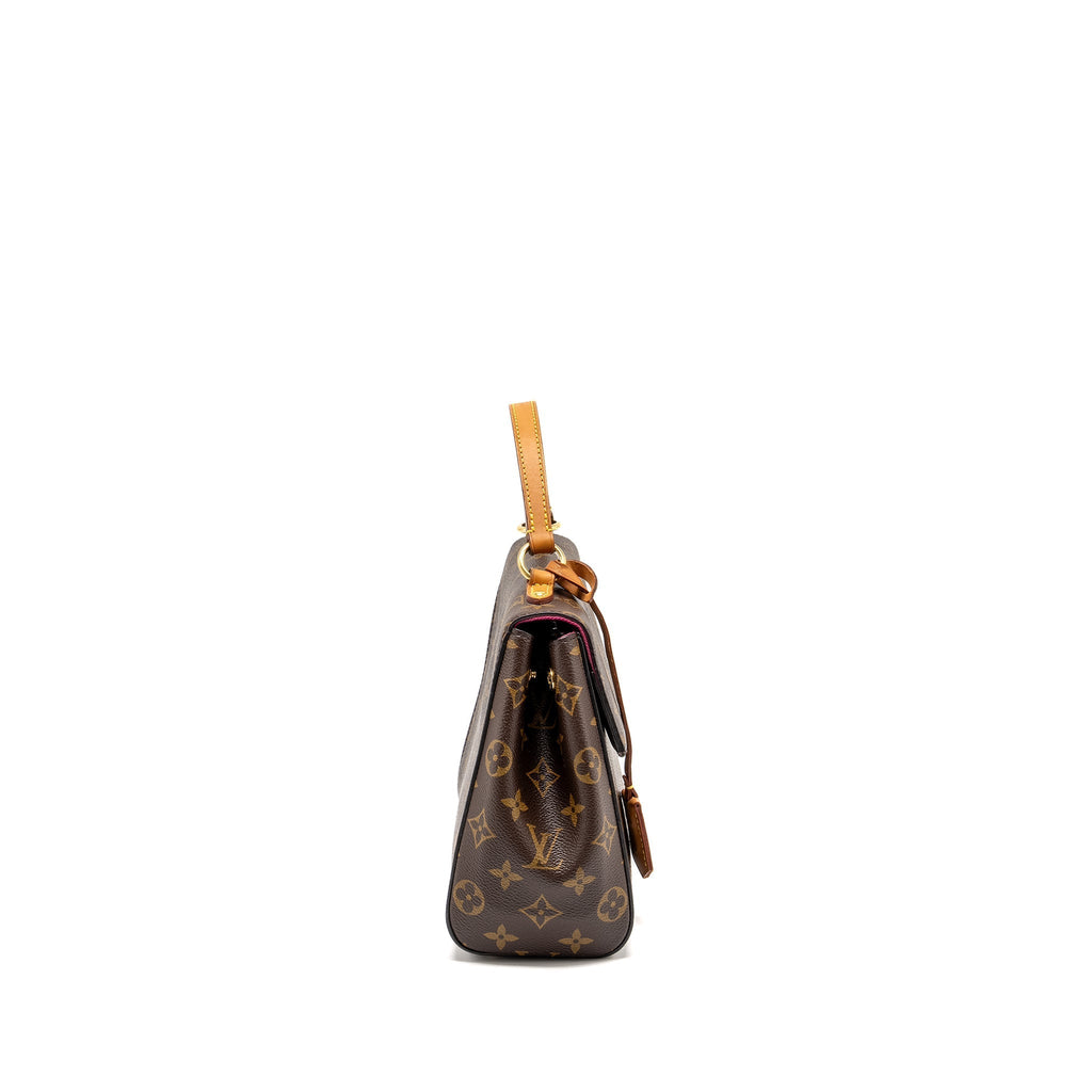 LOUIS VUITTON CLUNY BB MONOGRAM CANVAS WITH PINK STRAP GHW