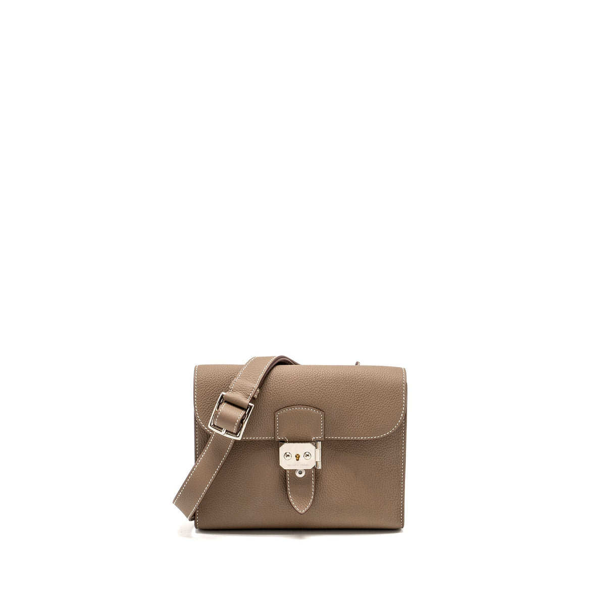 Hermes Sac A Depeches 21 Bag Togo Etoupe SHW