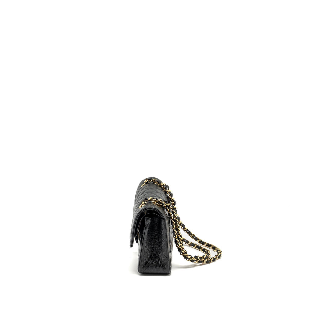 CHANEL SMALL CLASSIC DOUBLE FLAP BAG CAVIAR BLACK GHW