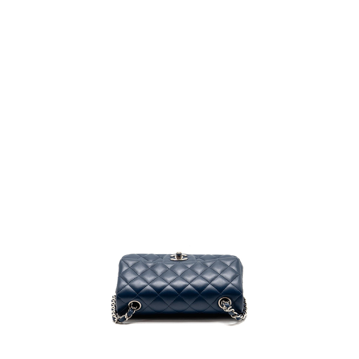 Chanel Mini Rectangular Flap Bag Lambskin Navy SHW