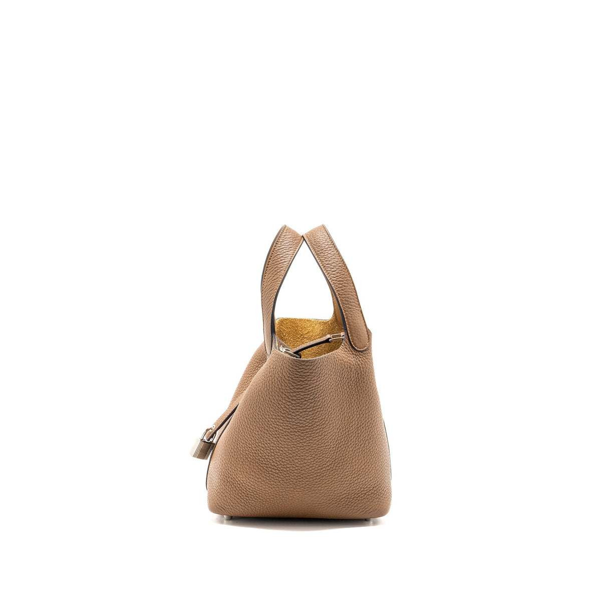 Hermes picotin 18 lock bag clemence alezan / Biscuit SHW