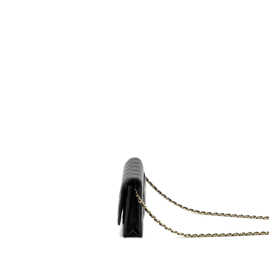 CHANEL CLASSIC WALLET ON CHAIN LAMBSKIN BLACK GHW