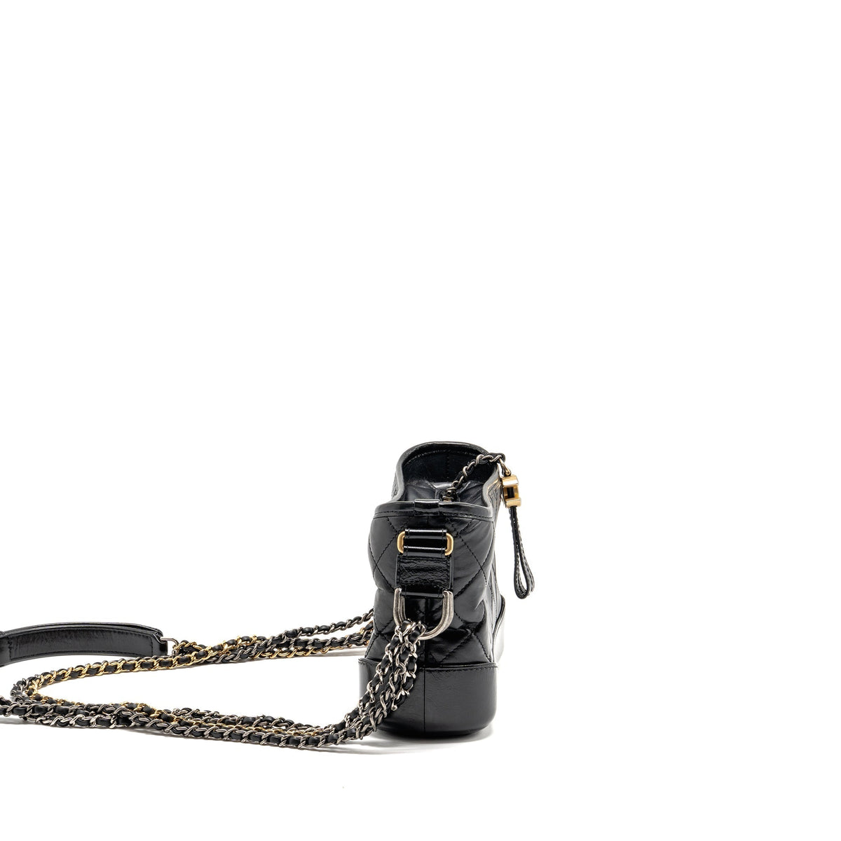 CHANEL SMALL GABRIELLE HOBO BAG CALFSKIN BLACK MULTICOLOR HARDWARE