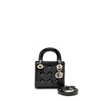 DIOR MINI LADY DIOR PATENT BLACK SHW