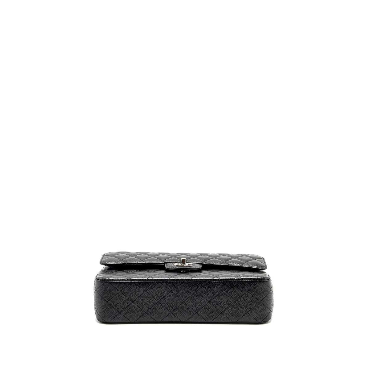 CHANEL MEDIUM CLASSIC DOUBLE FLAP BAG CAVIAR BLACK SHW (MICROCHIP)