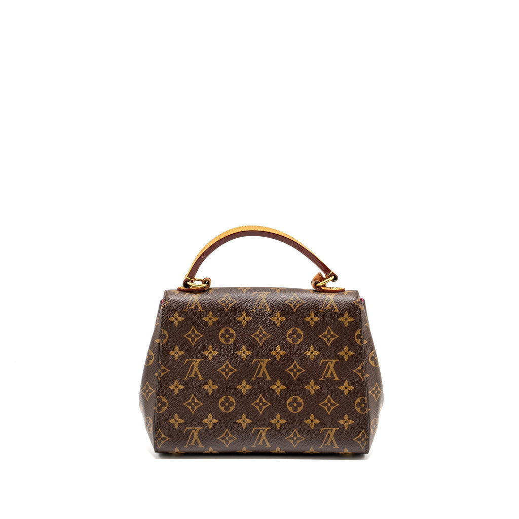 LOUIS VUITTON CLUNY BB MONOGRAM CANVAS WITH PINK STRAP GHW