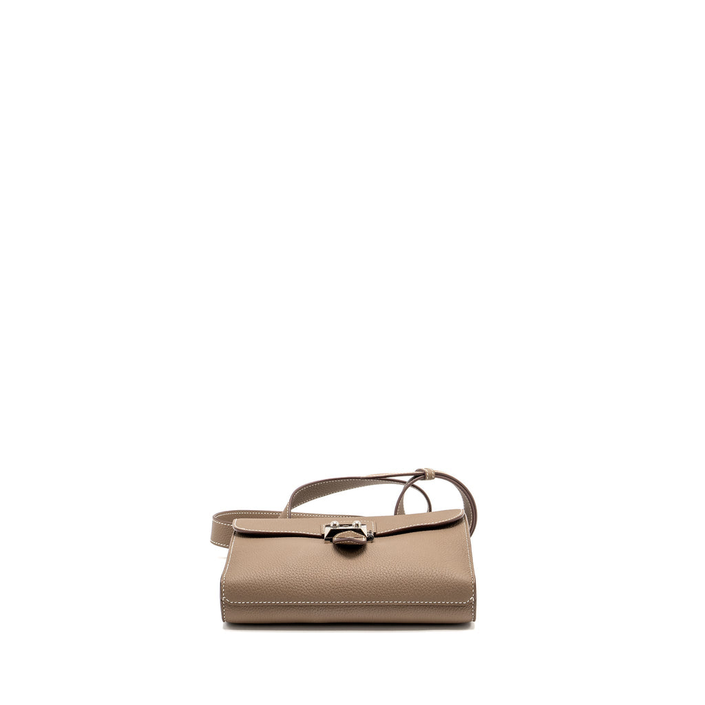 Hermes Sac A Depeches 21 Bag Togo Etoupe SHW
