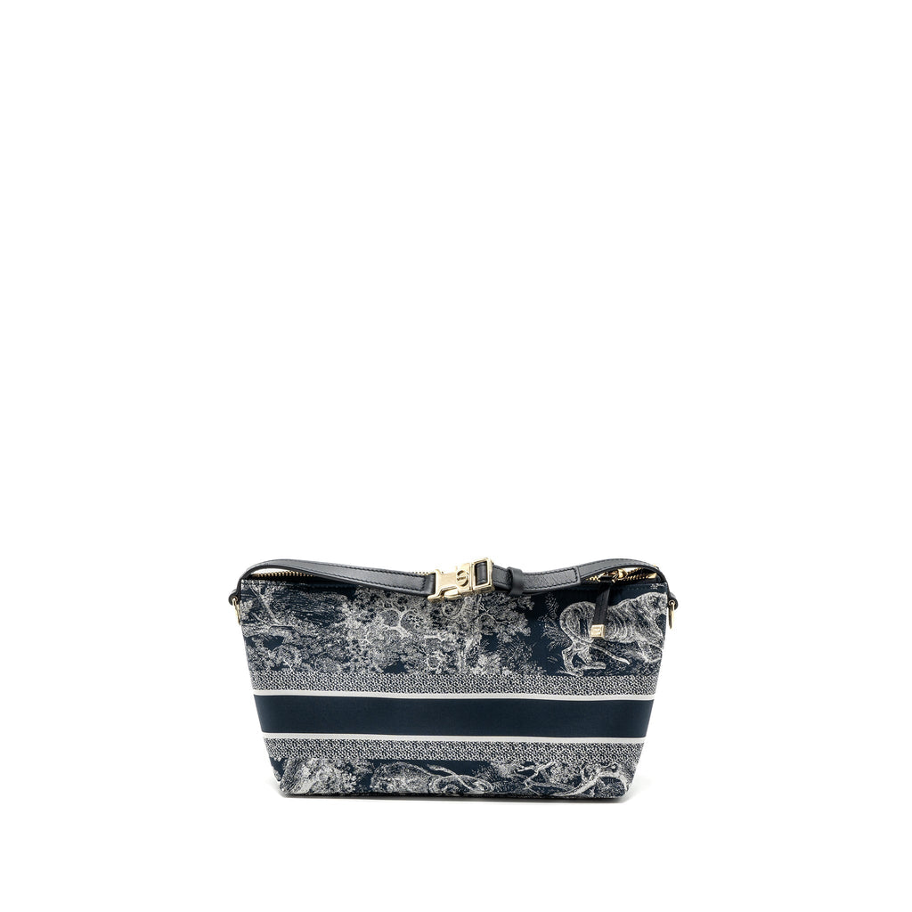 DIOR MEDIUM DIOR TRAVEL NOMAD POUCH FABRIC NAVY GHW