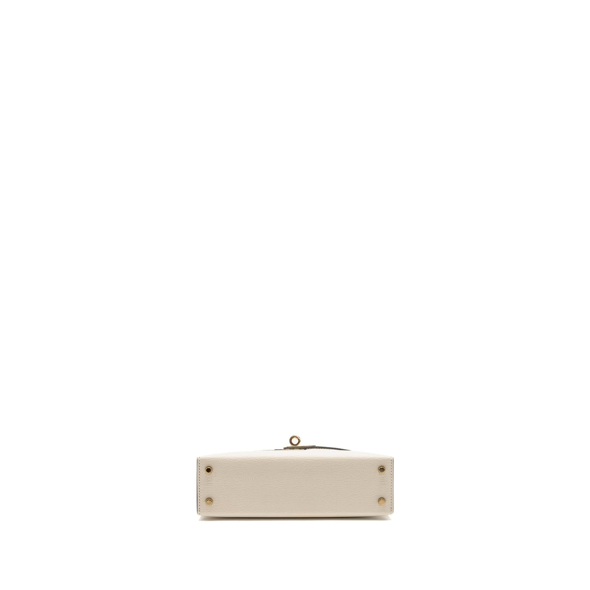 Hermes mini kelly II special order chèvre Mysore nata/black LGHW
