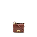 Hermes Mini Constance Evercolor Rouge H GHW