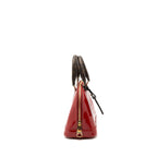 LOUIS VUITTON ALMA BB LIMITED EDITION VERNI MIROIR PATENT RED/MONOGRAM CANVAS GHW