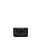 CHANEL CLASSIC WALLET ON CHAIN LAMBSKIN BLACK GHW