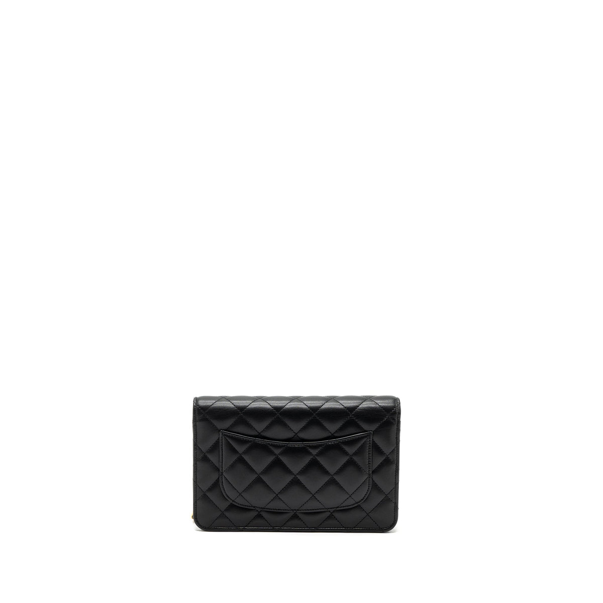 CHANEL CLASSIC WALLET ON CHAIN LAMBSKIN BLACK GHW