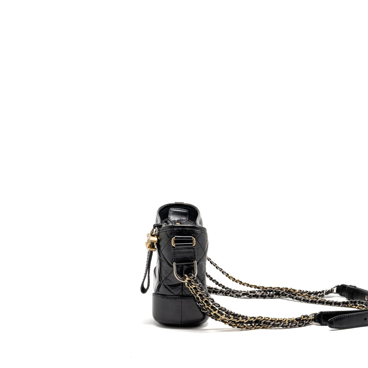 CHANEL SMALL GABRIELLE HOBO BAG CALFSKIN BLACK MULTICOLOR HARDWARE