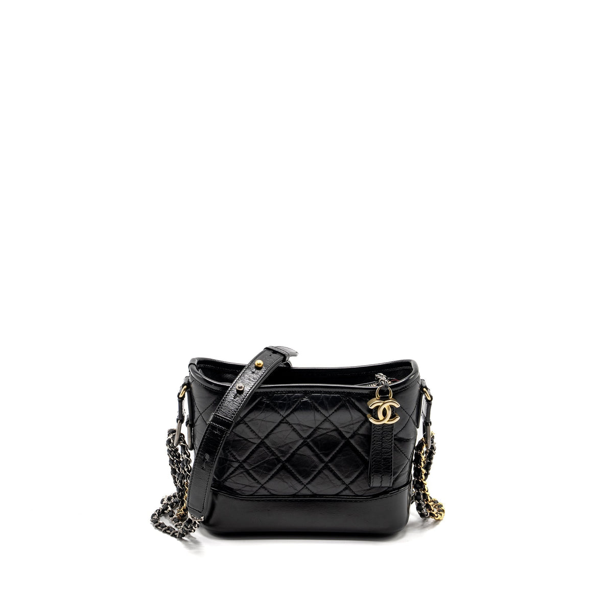 CHANEL SMALL GABRIELLE HOBO BAG CALFSKIN BLACK MULTICOLOUR HARDWARE