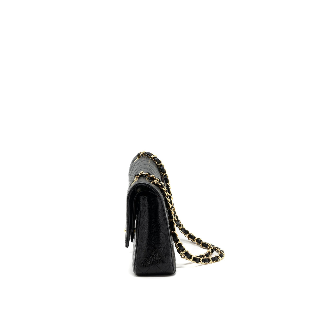 CHANEL MEDIUM CLASSIC DOUBLE FLAP BAG CAVIAR BLACK GHW