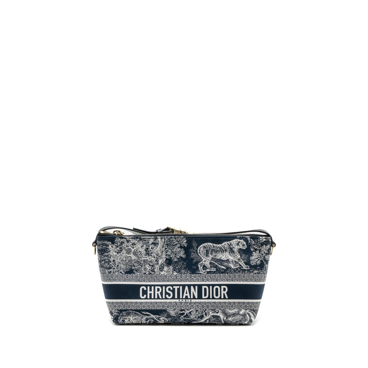 DIOR MEDIUM DIOR TRAVEL NOMAD POUCH FABRIC NAVY GHW