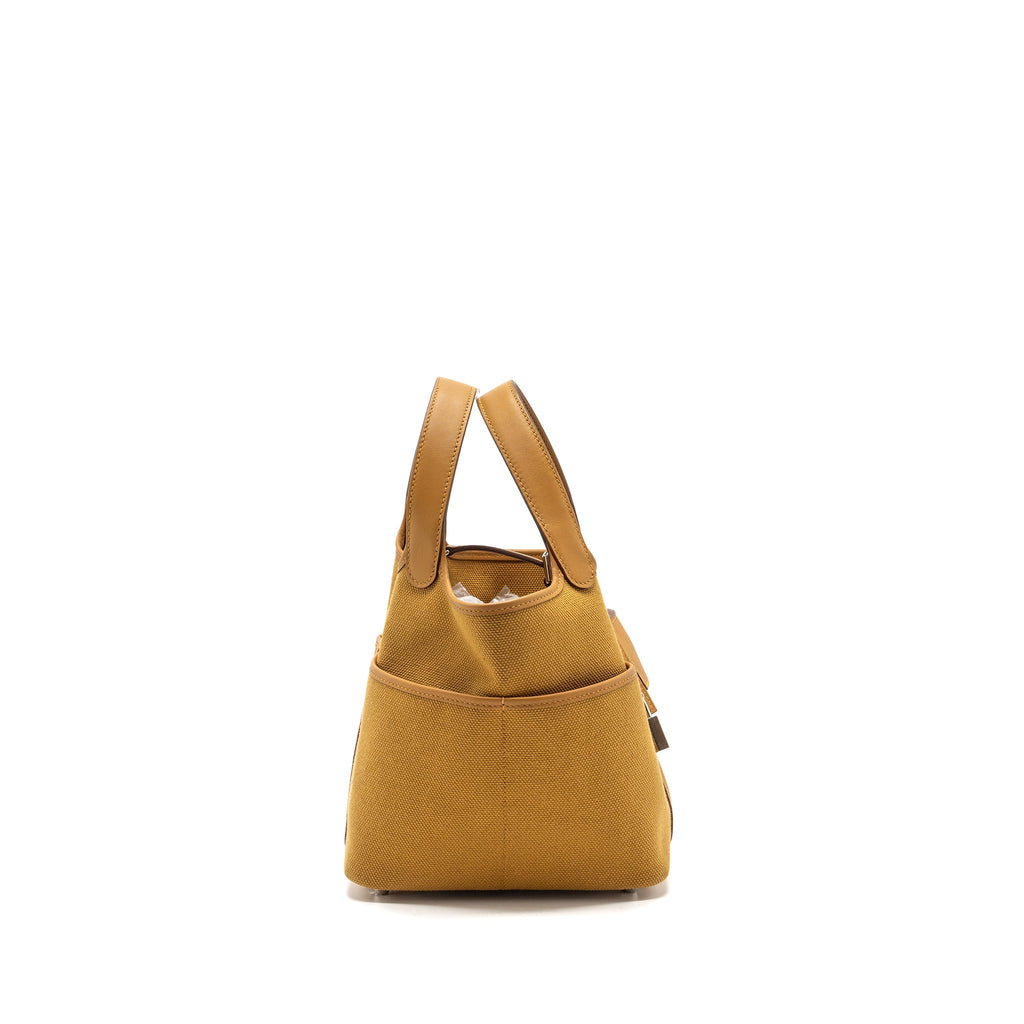 Hermes picotin cargo 18 lock bag swift / canvas desert / sesame SHW