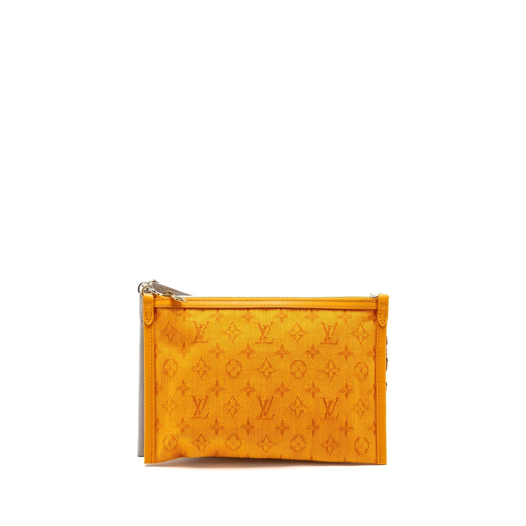 LOUIS VUITTON DOUBLE FLAT MESSENGER SHOULDER BAG CANVAS/DENIM MULTICOLOUR SILVER/GOLD HARDWARE