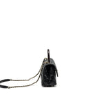 CHANEL SMALL COCO HANDLE WITH LIZARD EMBOSSED HANDLE CAVIAR BLACK LGHW (MICROCHIP)