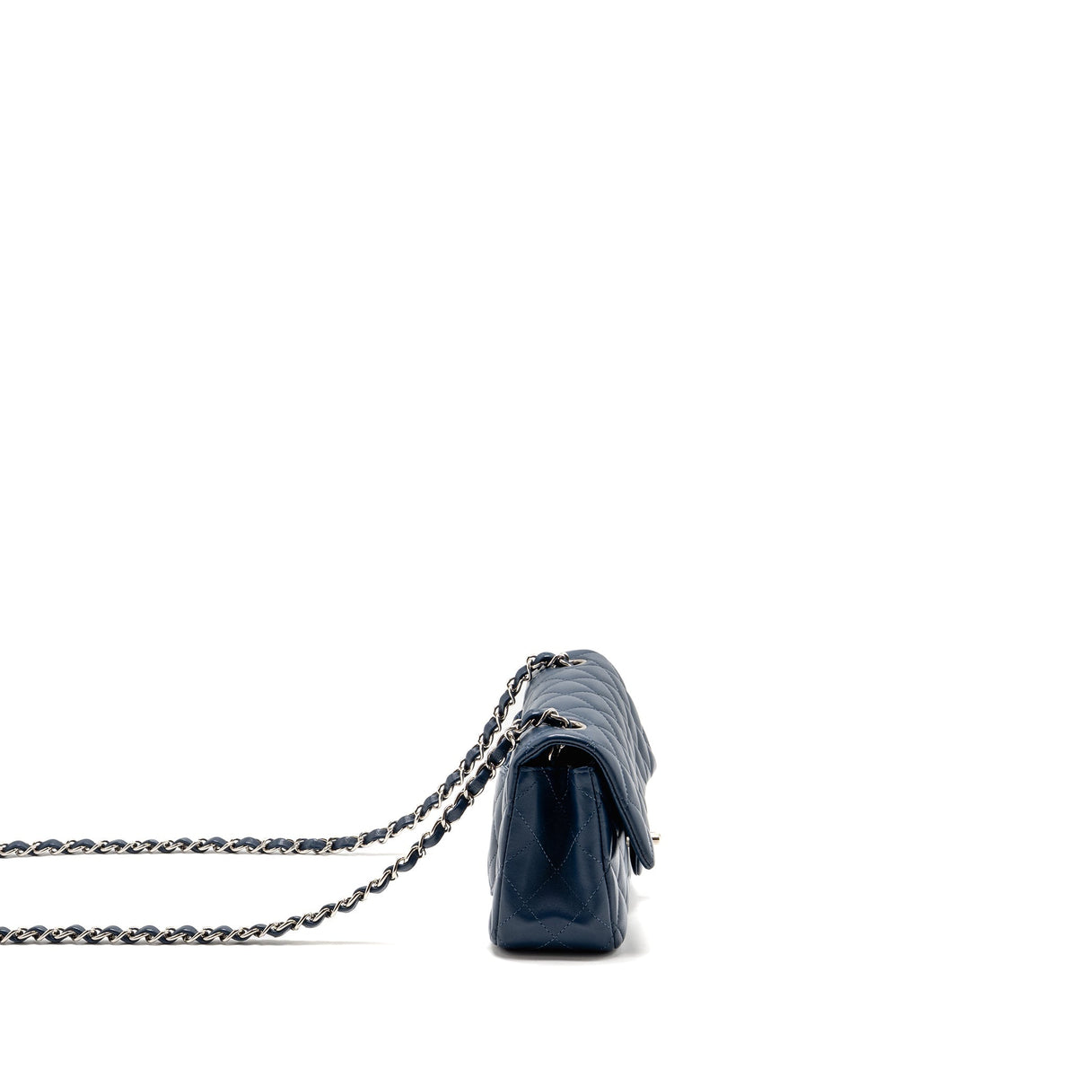 Chanel Mini Rectangular Flap Bag Lambskin Navy SHW