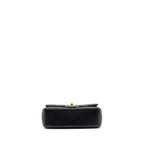 CHANEL PEARL CRUSH MINI RECTANGULAR FLAP BAG LAMBSKIN BLACK GHW (MICROCHIP)