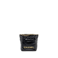 CHANEL MINI 22 BAG SHINY CALFSKIN BLACK GHW (MICROCHIP)