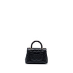 CHANEL MINI COCO HANDLE WITH LIZARD EMBOSSED HANDLE CAVIAR BLACK LGHW (MICROCHIP)