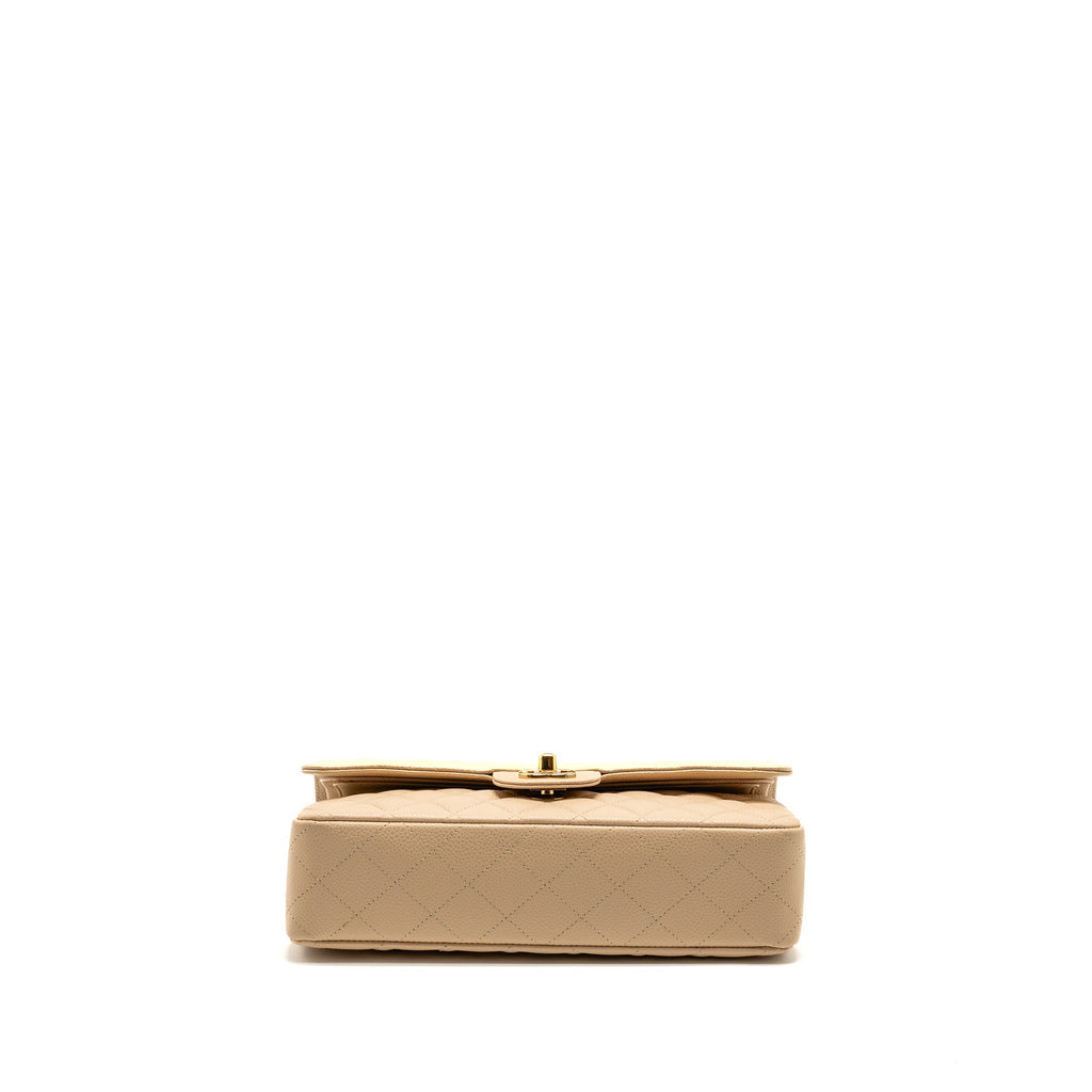 CHANEL MEDIUM CLASSIC DOUBLE FLAP CAVIAR BEIGE GHW