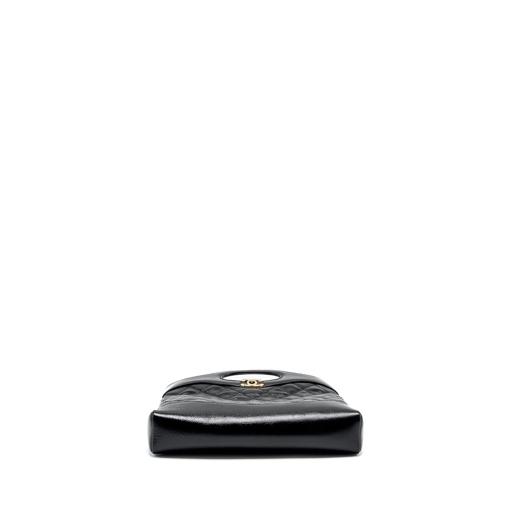 CHANEL MINI 31 BAG SHINY CALFSKIN BLACK LGHW (MICROCHIP)