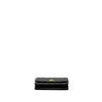 CHANEL PEARL CRUSH WALLET ON CHAIN LAMBSKIN BLACK GHW (MICROCHIP)