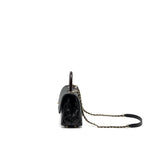 CHANEL SMALL COCO HANDLE WITH LIZARD EMBOSSED HANDLE CAVIAR BLACK LGHW (MICROCHIP)