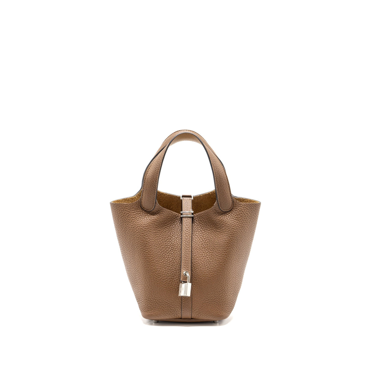 Hermes picotin 18 lock bag clemence alezan / Biscuit SHW
