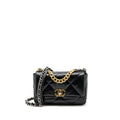 CHANEL SMALL 19 BAG GOATSKIN BLACK MULTICOLOUR HARDWARE