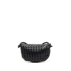BOTTEGA VENETA MINI TURN POUCH LAMBSKIN BLACK GHW