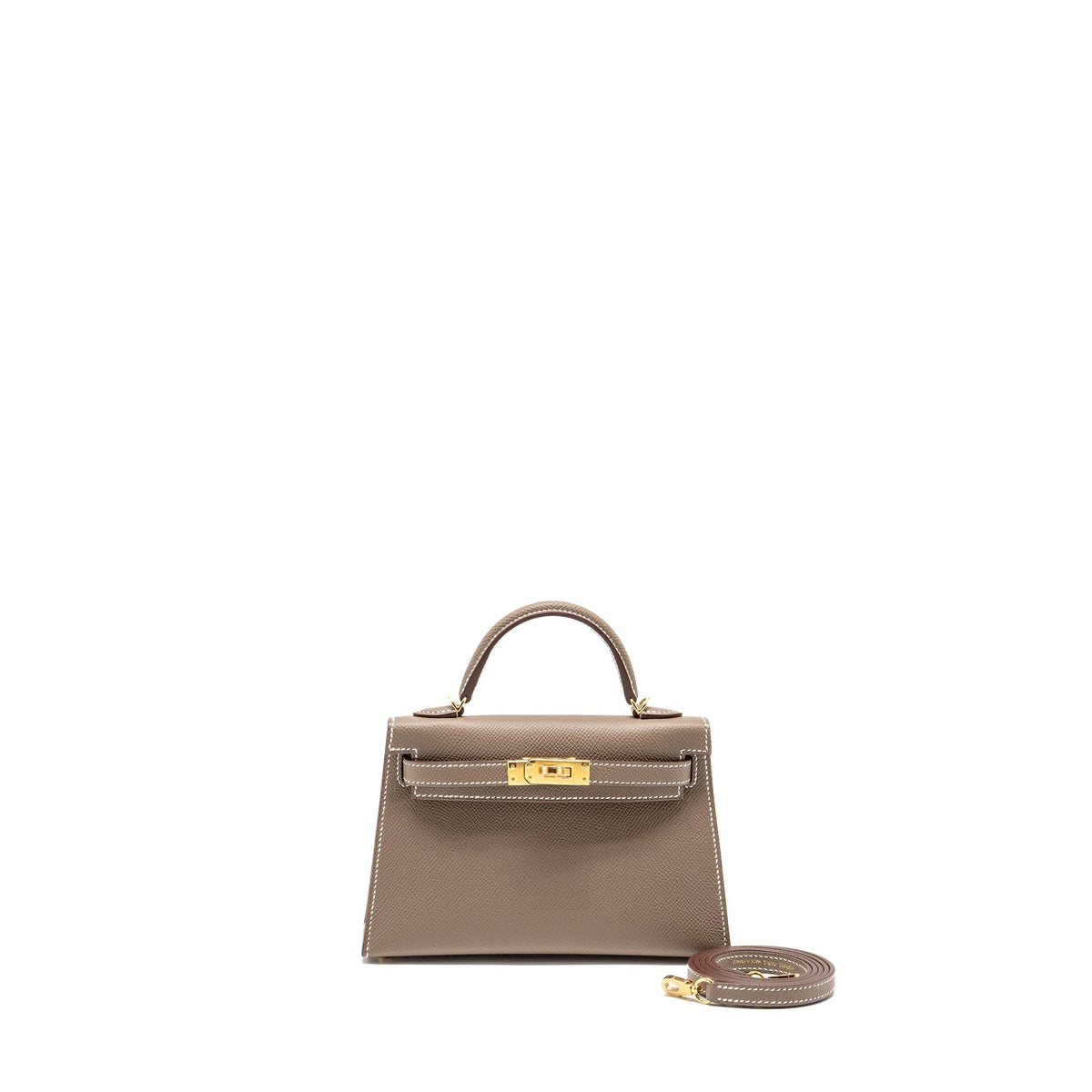 HERMES MINI KELLY II EPSOM ETOUPE GHW