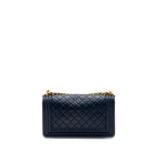 CHANEL MEDIUM BOY BAG LAMBSKIN DARK BLUE GHW