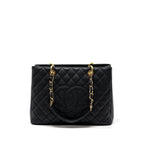 CHANEL GRAND SHOPPING TOTE BAG CAVIAR BLACK GHW