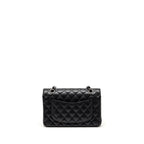 CHANEL SMALL CLASSIC DOUBLE FLAP BAG CAVIAR BLACK SHW (MICROCHIP)