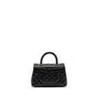 CHANEL SMALL COCO HANDLE WITH LIZARD EMBOSSED HANDLE CAVIAR BLACK LGHW (MICROCHIP)