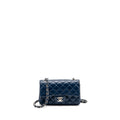Chanel Mini Rectangular Flap Bag Lambskin Navy SHW