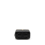 CHANEL PEARL CRUSH LONG VANITY WITH CHAIN LAMBSKIN BLACK GHW (MICROCHIP)