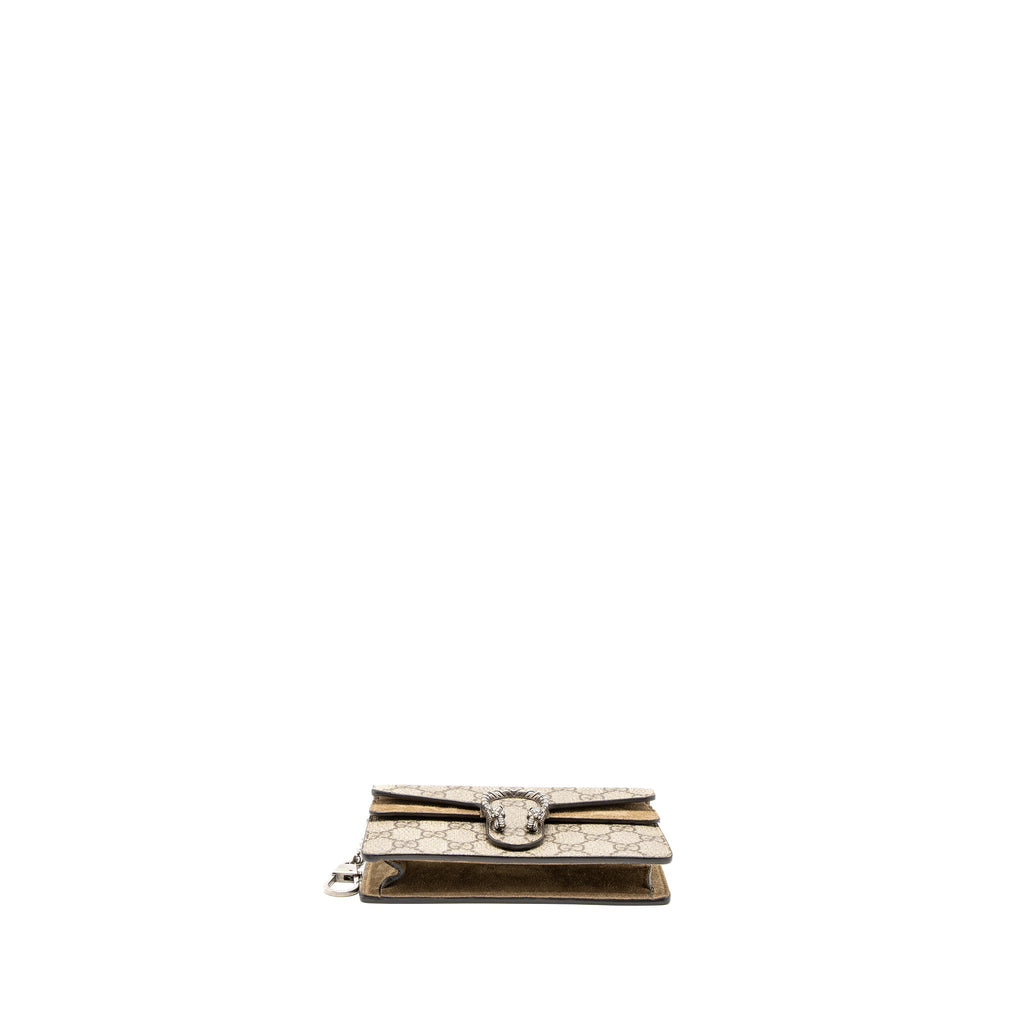 GUCCI DIONYSUS SUPER MINI BAG GG SUPREME/SUEDE BEIGE SHW