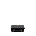 CHANEL TOP HANDLE MINI RECTANGULAR FLAP BAG GRAINED CALFSKIN BLACK GHW