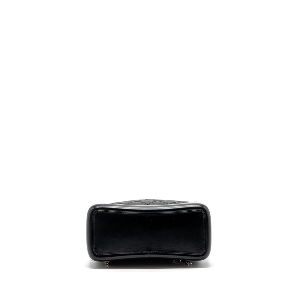 CHANEL SMALL GABRIELLE BACKPACK AGED CALFSKIN BLACK MULTICOLOR HARDWARE