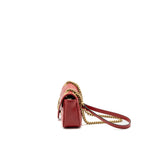 GUCCI MINI GG MARMONT MATELASSE CALFSKIN RED GHW