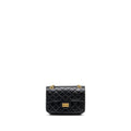CHANEL MINI 2.55 REISSUE FLAP BAG AGED CALFSKIN BLACK GHW (MICROCHIP)
