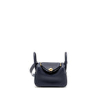 Hermes Mini Lindy Clemence Blue Nuit GHW